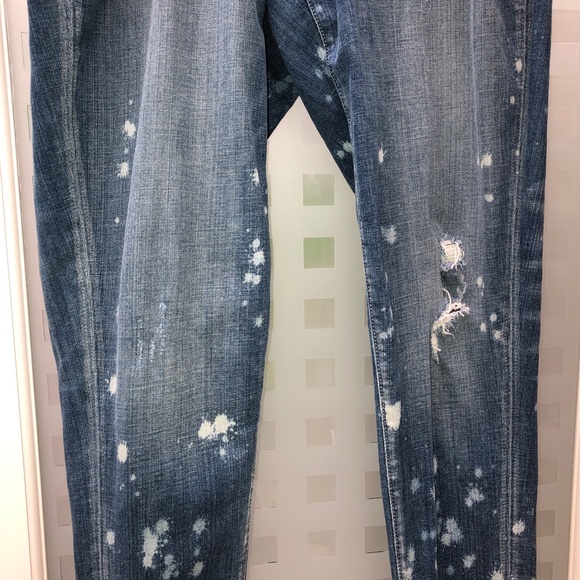🎉3HP🎉 LANE BRYANT Low Rise Boyfriend Jeans Distressed Deconstructed Stretch 16 - Picture 4 of 16